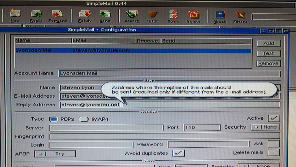 access IMAP email on an Amiga