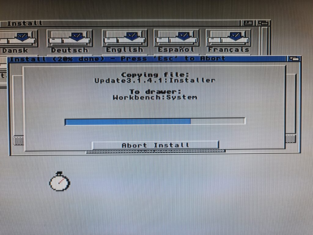 Amiga Installer progress