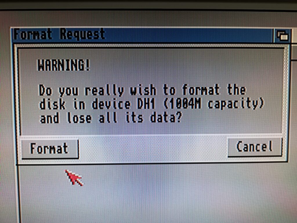 Disk Format Warning
