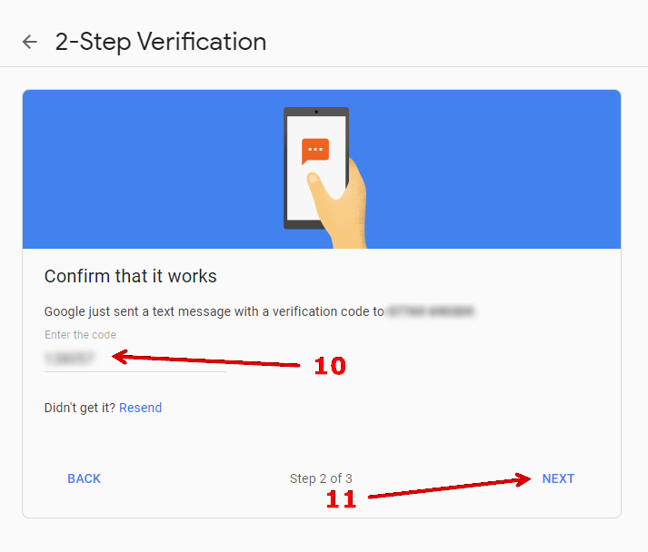 How to enable '2-step verification' in Gmail.