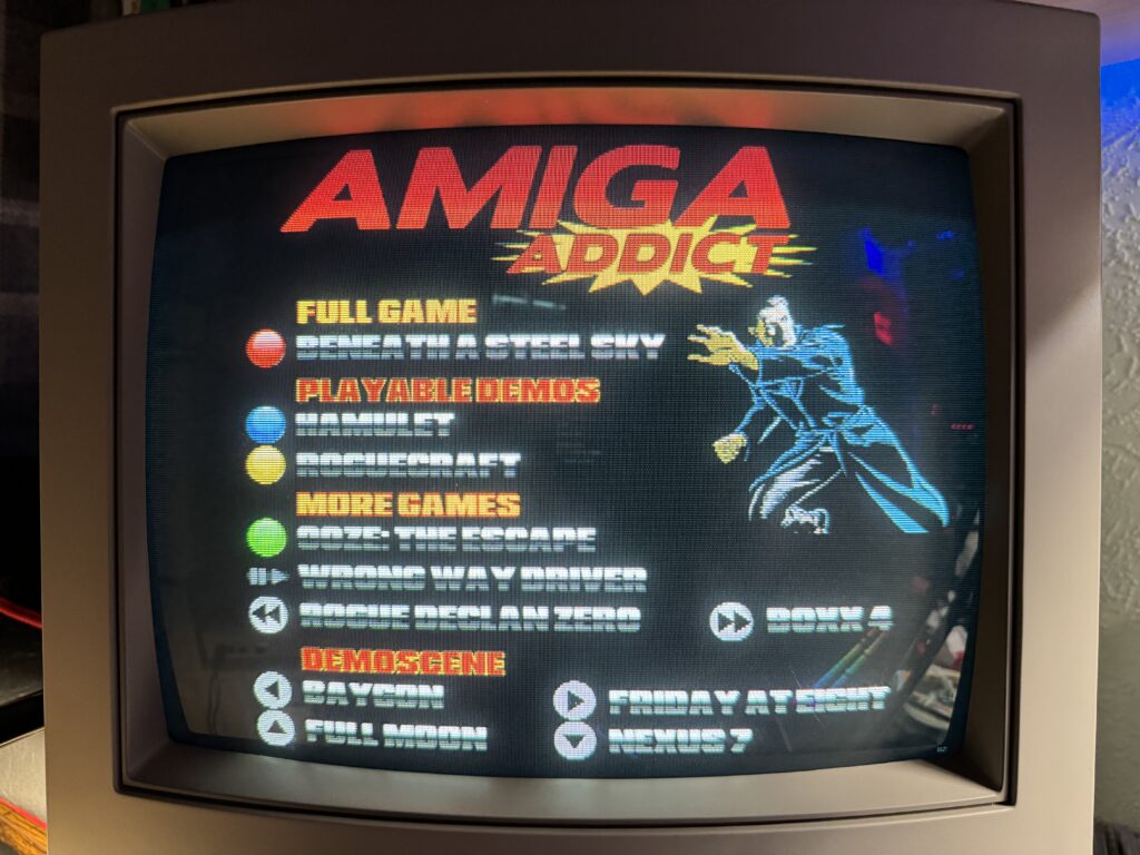 Amiga Addict 24 Coverdisc Menu Screen