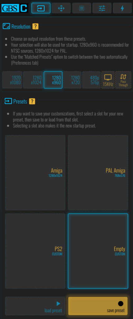 GBS Control Interface